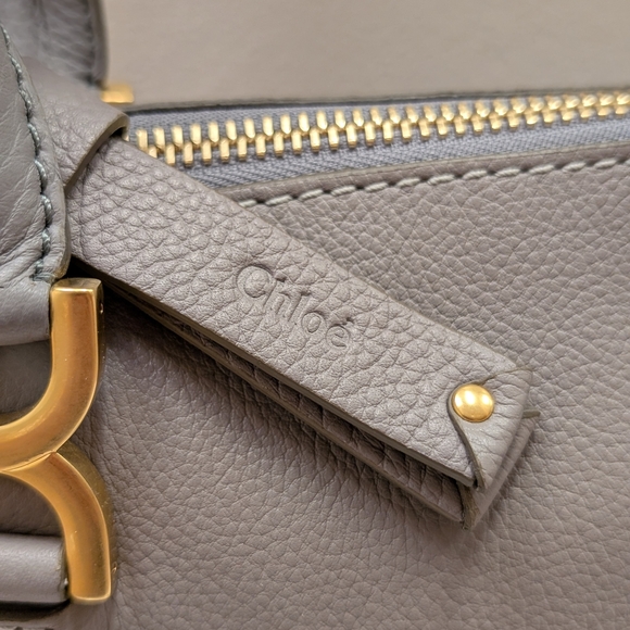 ⚡SOLD⚡NWT Chloé Marcie Satchel Bag in Cashmere Grey Grain Leather - Picture 2 of 16